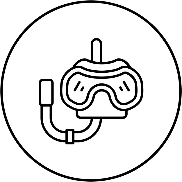 Imagen vectorial del icono de la máscara de buceo Se puede usar para viajes