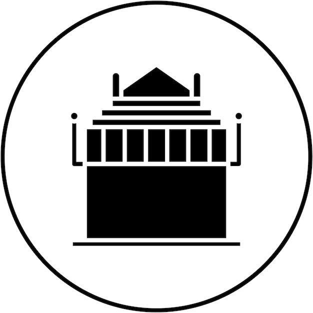 Imagen vectorial del icono del mausoleo de Halicarnaso Se puede usar para la civilización antigua
