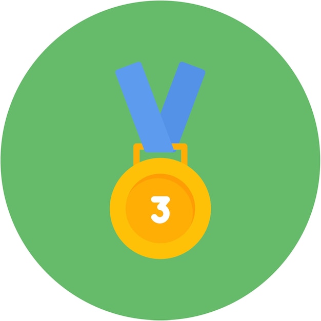 Imagen vectorial del icono de la medalla de bronce Se puede usar para logros