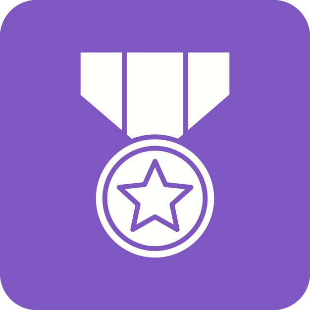 Imagen vectorial del icono de la medalla del ejército Se puede usar para militares