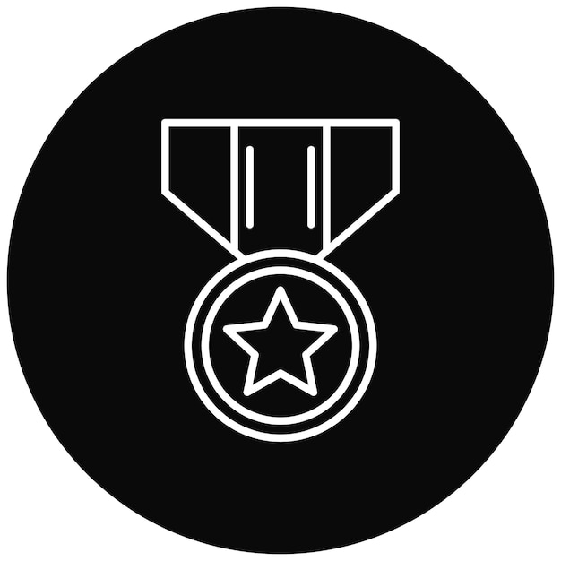 Imagen vectorial del icono de la medalla del ejército Se puede usar para militares
