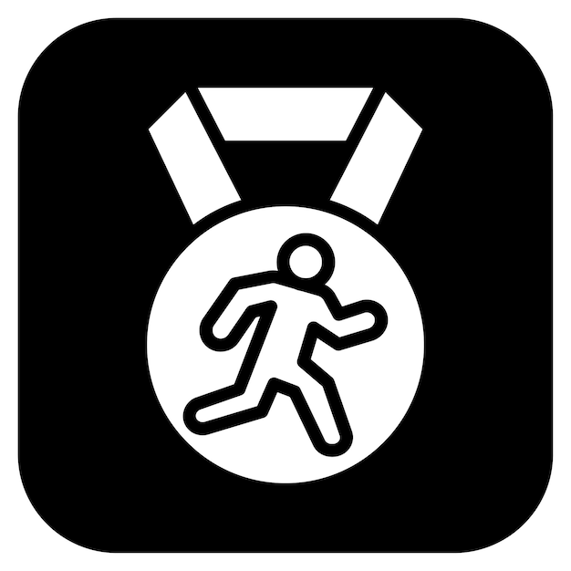 Imagen vectorial del icono de la medalla de maratón Se puede usar para el maratón