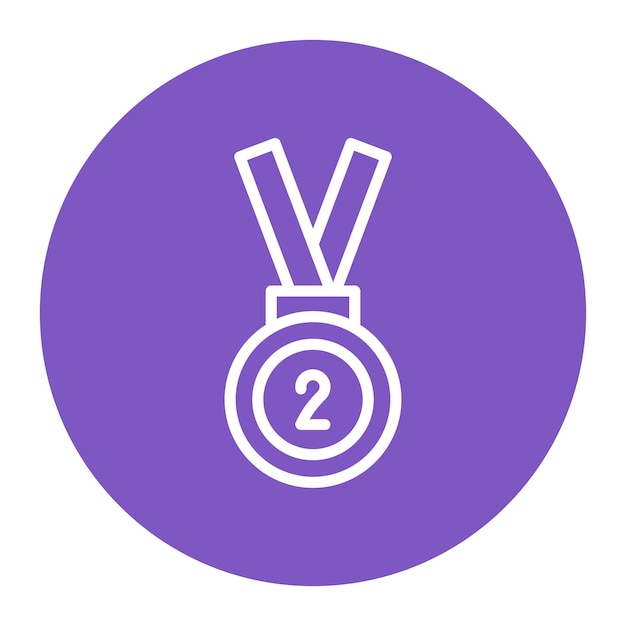 Imagen vectorial del icono de la Medalla de Plata Se puede usar para logros