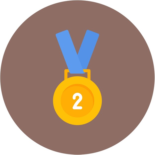 Imagen vectorial del icono de la Medalla de Plata Se puede usar para logros