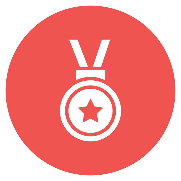 Imagen vectorial del icono de la medalla Se puede usar para voleibol
