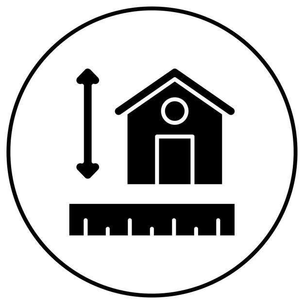 Imagen vectorial del icono de medición de la casa Se puede utilizar para bienes raíces