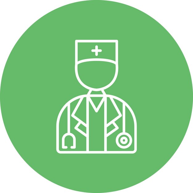 Imagen vectorial del ícono del médico masculino Se puede utilizar para la medicina