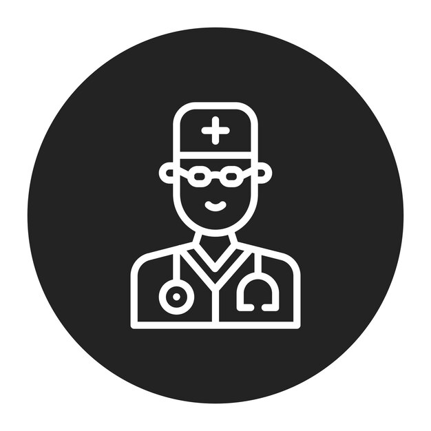 Imagen vectorial del icono del médico Se puede utilizar para el bienestar físico