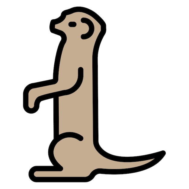 La imagen vectorial del icono de Meerkat se puede usar para la selva tropical
