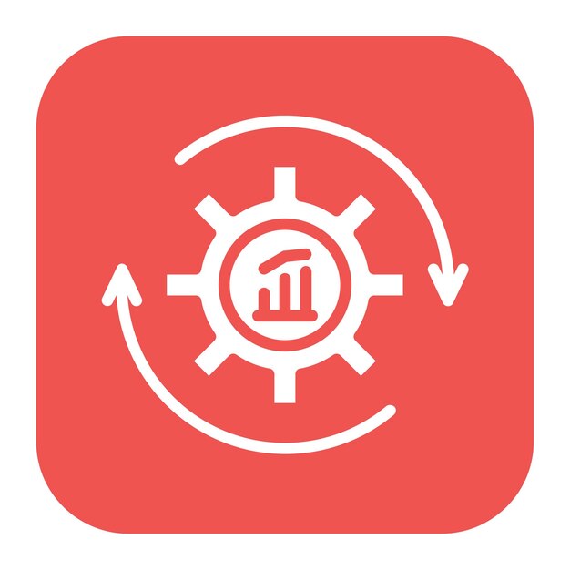 Imagen vectorial de icono de mejora continua Se puede utilizar para el liderazgo de pensamiento
