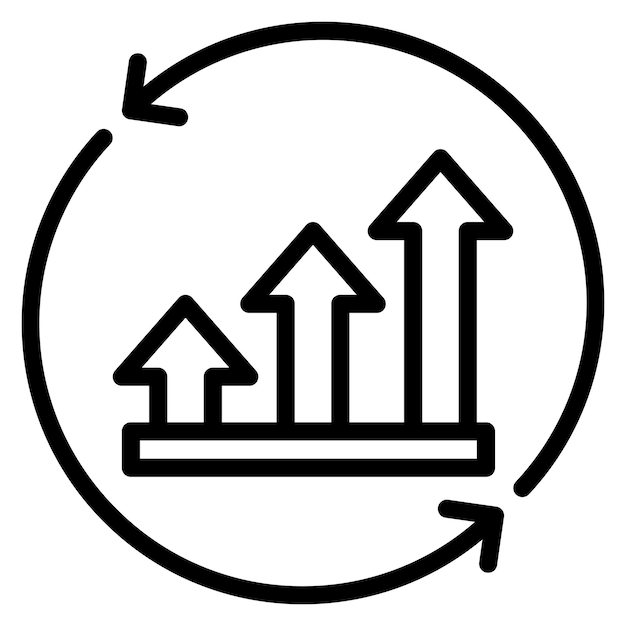 Imagen vectorial de icono de mejora continua Puede utilizarse para la producción en masa
