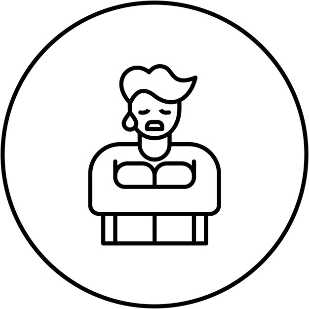 La imagen vectorial del icono de la melancolía se puede usar para el trastorno