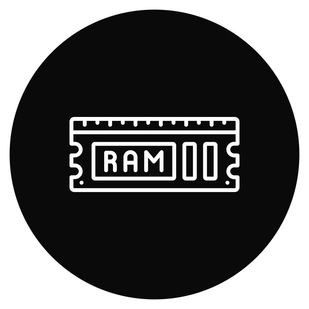 La imagen vectorial del icono de memoria RAM se puede utilizar para la informática