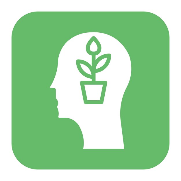 Imagen vectorial del icono de la mentalidad de crecimiento Se puede utilizar para el liderazgo