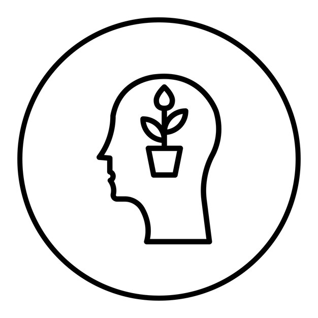Imagen vectorial del icono de la mentalidad de crecimiento Se puede utilizar para el liderazgo