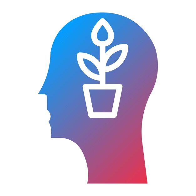 Imagen vectorial del icono de la mentalidad de crecimiento Se puede utilizar para el liderazgo