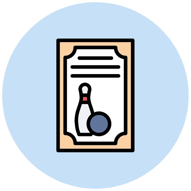 La imagen vectorial del icono del menú de eventos se puede usar para el boliche