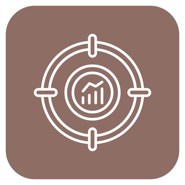Imagen vectorial del icono del mercado objetivo Se puede utilizar para la tecnología de marketing