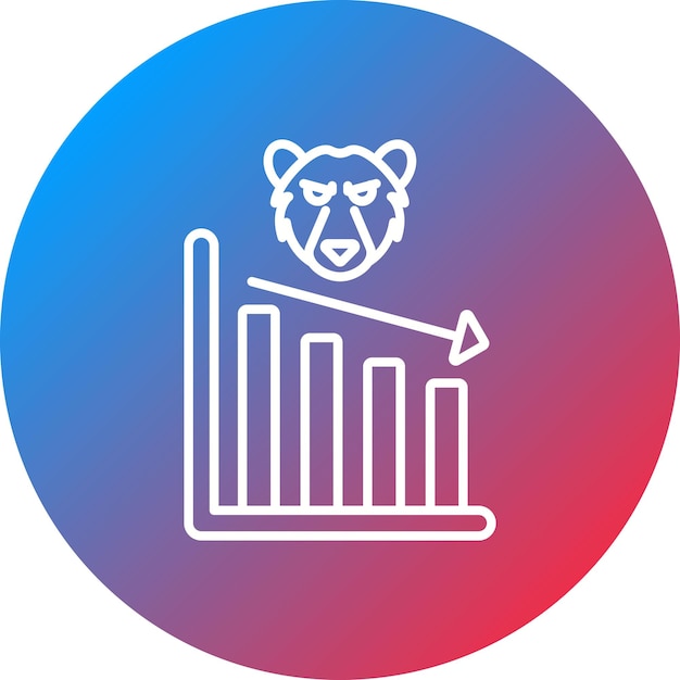 La imagen vectorial del icono del mercado del oso se puede utilizar para la inversión