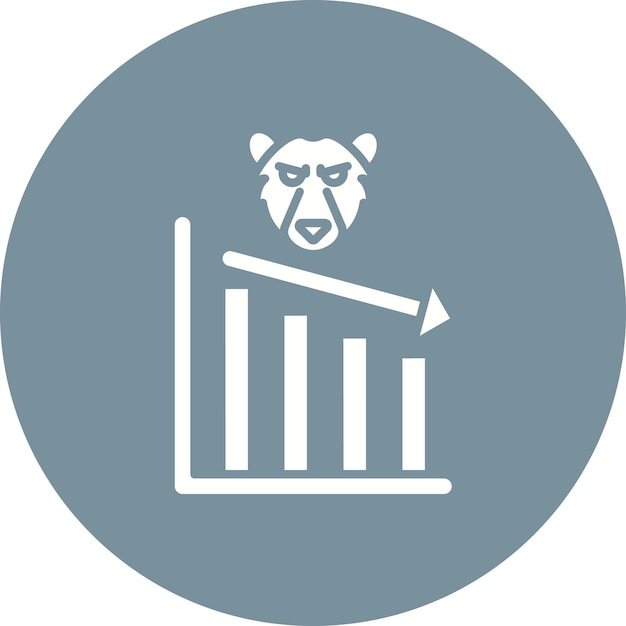 La imagen vectorial del icono del mercado del oso se puede utilizar para la inversión