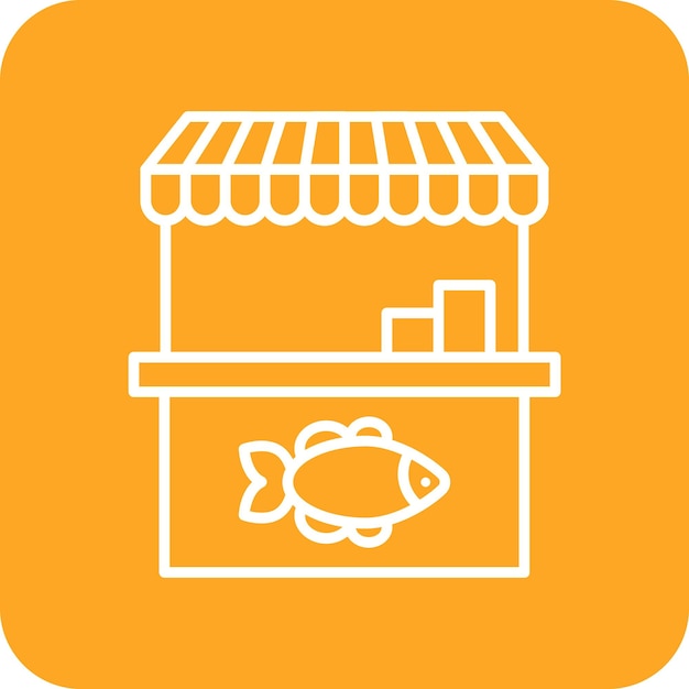 Vector imagen vectorial del icono del mercado de peces se puede utilizar para el mercado callejero