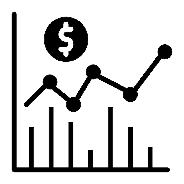 Imagen vectorial del icono del mercado de valores Se puede utilizar para el manejo de crisis