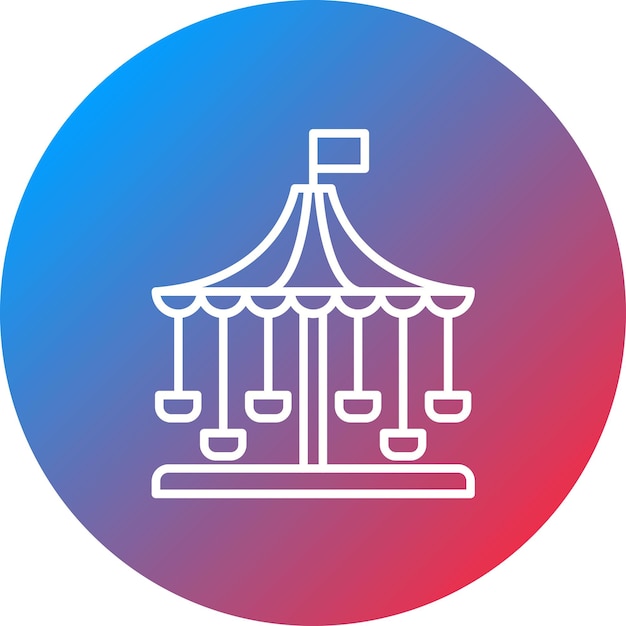 La imagen vectorial del icono Merry Go Round se puede utilizar para el parque temático