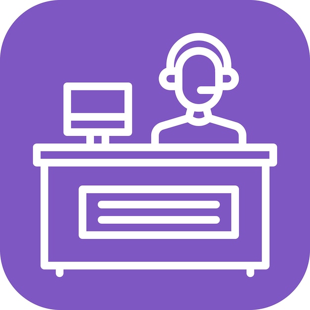 La imagen vectorial del icono de la mesa de ayuda se puede utilizar para Contacta con nosotros