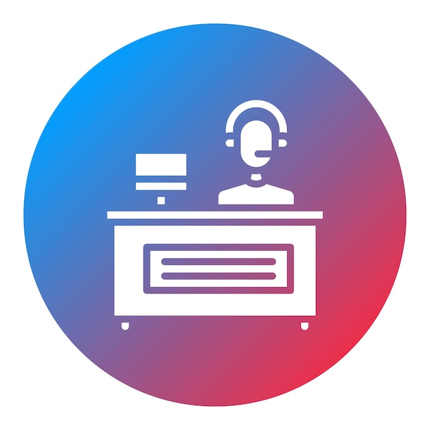 La imagen vectorial del icono de la mesa de ayuda se puede utilizar para Contacta con nosotros