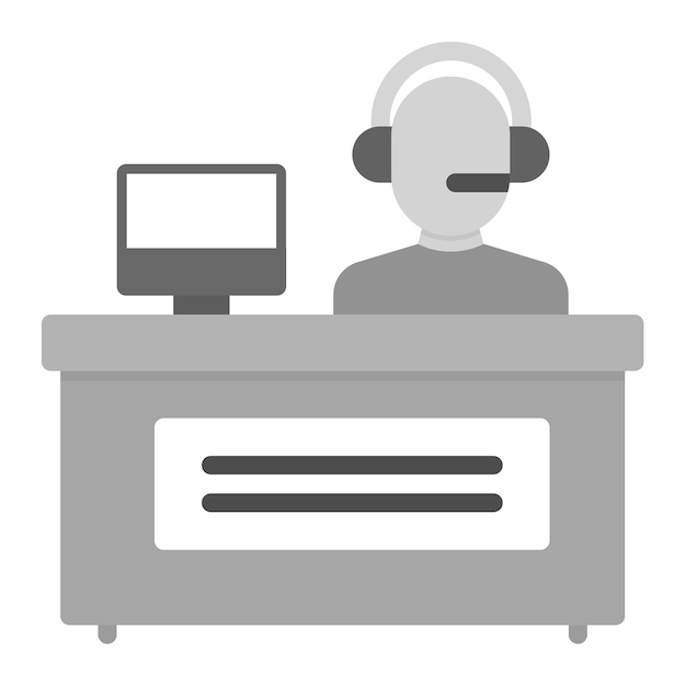 La imagen vectorial del icono de la mesa de ayuda se puede utilizar para Contacta con nosotros
