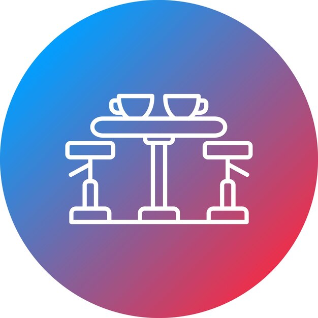 Imagen vectorial del icono de la mesa de café Se puede usar para Coffee Shop