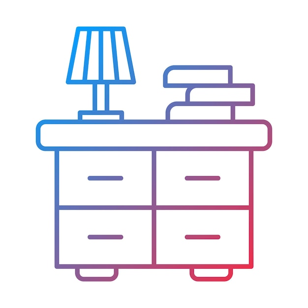 Imagen vectorial del icono de la mesa de la cama Se puede utilizar para el interior
