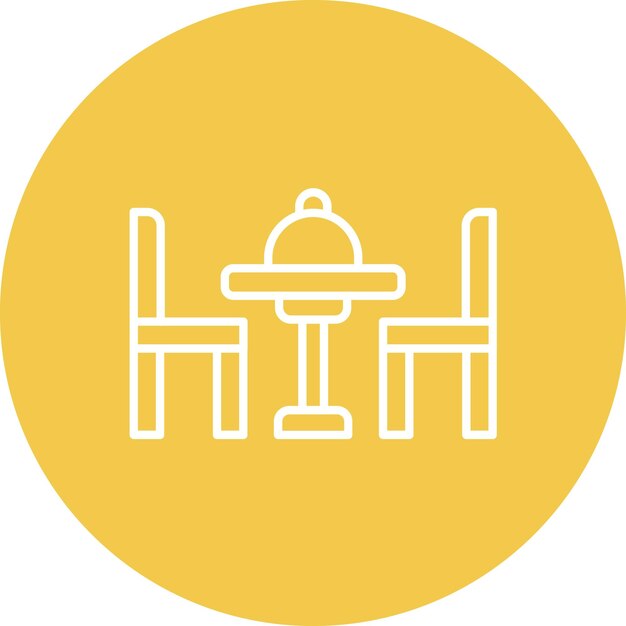 Imagen vectorial del icono de la mesa de la cena Se puede usar para el restaurante