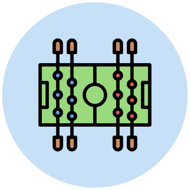 Imagen vectorial del icono de la mesa de futbolín puede usarse para el boliche