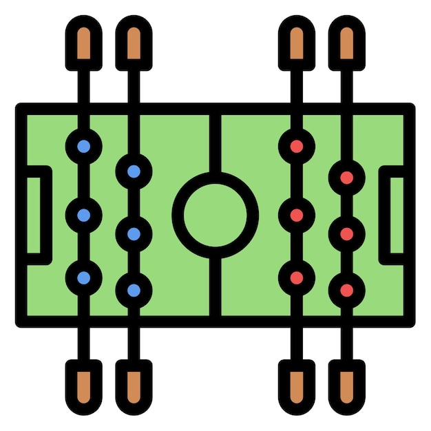 Imagen vectorial del icono de la mesa de futbolín puede usarse para el boliche