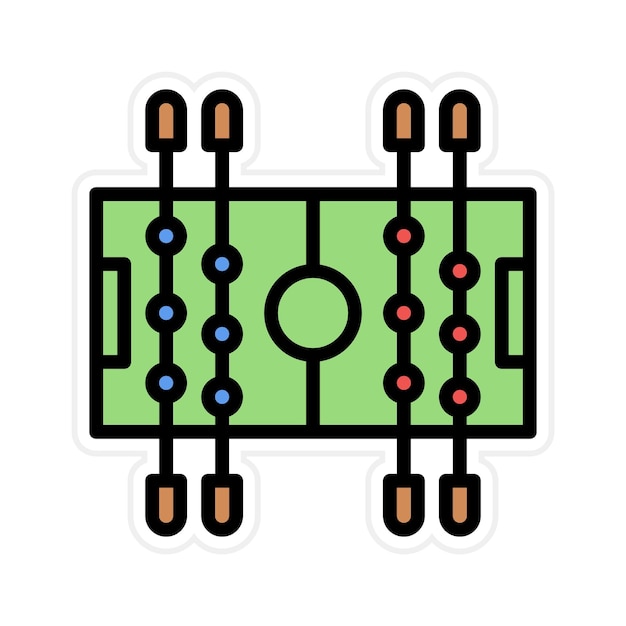 Imagen vectorial del icono de la mesa de futbolín puede usarse para el boliche