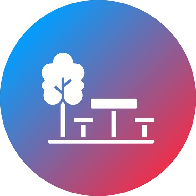 Imagen vectorial del icono de la mesa de picnic Se puede usar para jardinería