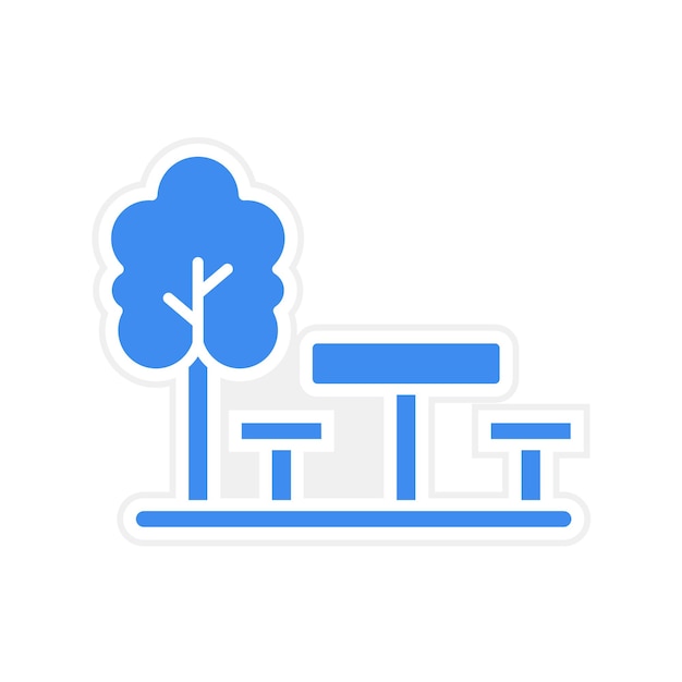 Imagen vectorial del icono de la mesa de picnic Se puede usar para jardinería