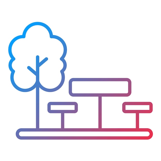Imagen vectorial del icono de la mesa de picnic Se puede usar para jardinería