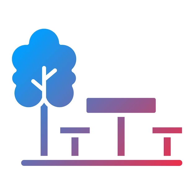 Imagen vectorial del icono de la mesa de picnic Se puede usar para jardinería