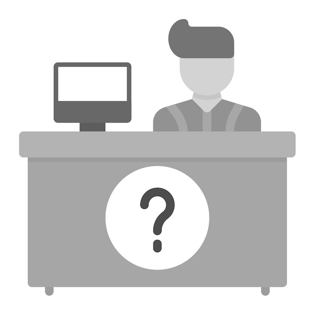 La imagen vectorial del icono de la mesa de quejas se puede utilizar para Contacte con nosotros
