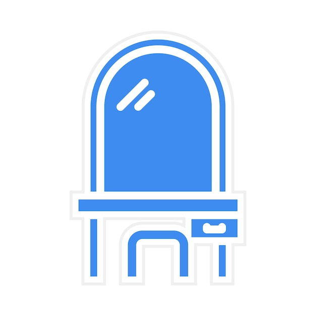 Imagen vectorial del icono de la mesa de vestir Se puede usar para Retro