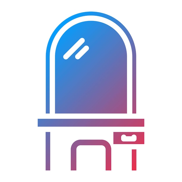 Imagen vectorial del icono de la mesa de vestir Se puede usar para Retro