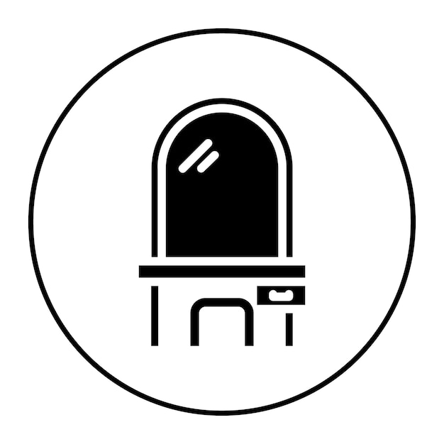 Imagen vectorial del icono de la mesa de vestir Se puede usar para Retro