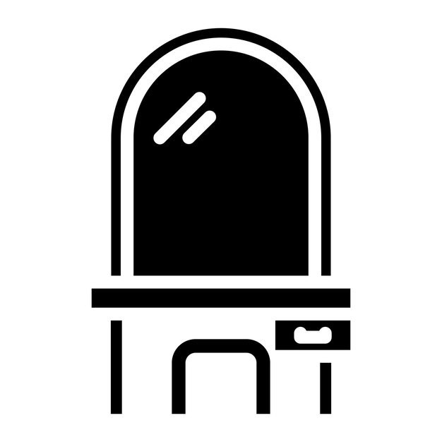 Imagen vectorial del icono de la mesa de vestir Se puede usar para Retro
