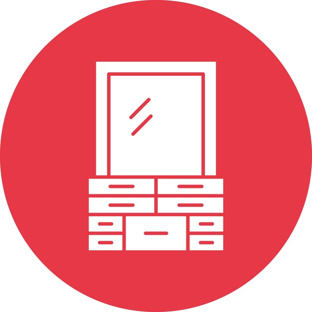 Imagen vectorial del icono de la mesa de vestir Se puede utilizar para el interior