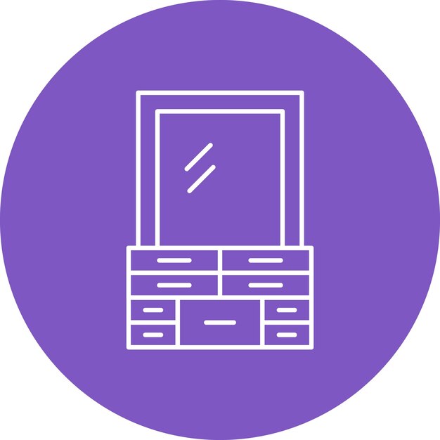 Imagen vectorial del icono de la mesa de vestir Se puede utilizar para el interior