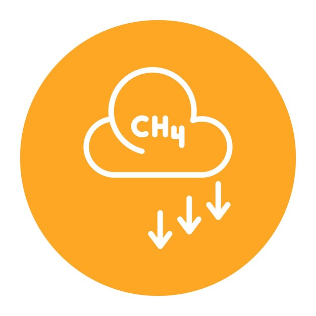 La imagen vectorial del icono del metano se puede usar para el calentamiento global