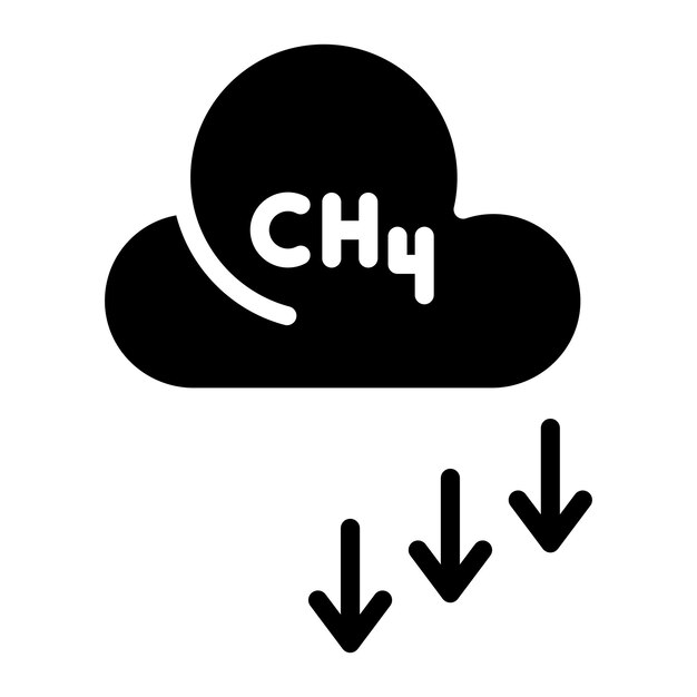 La imagen vectorial del icono del metano se puede usar para el calentamiento global