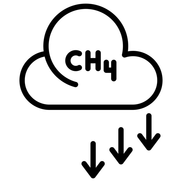 La imagen vectorial del icono del metano se puede usar para el calentamiento global